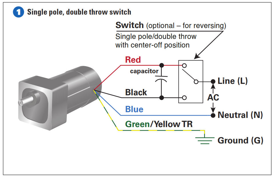 How To Connect a Reversing Switch to a 3- or 4-Wire (PSC) Gearmotor