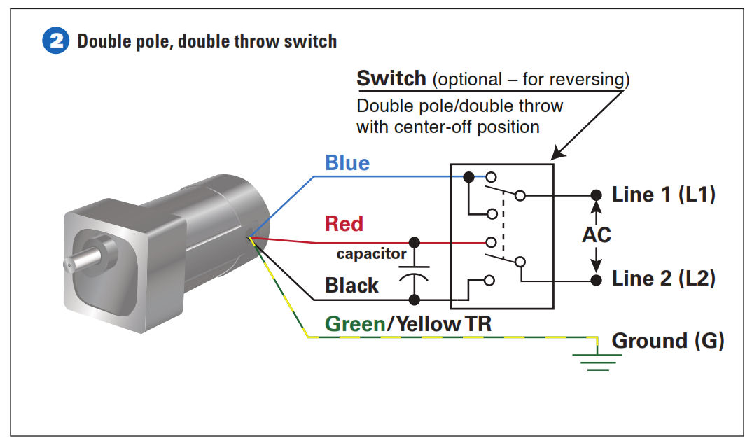 How To Connect a Reversing Switch to a 3- or 4-Wire (PSC) Gearmotor -  Bodine - Gearmotor Blog  Wiring Diagrams For A Basic 4 Wire Motor    Bodine Electric Company