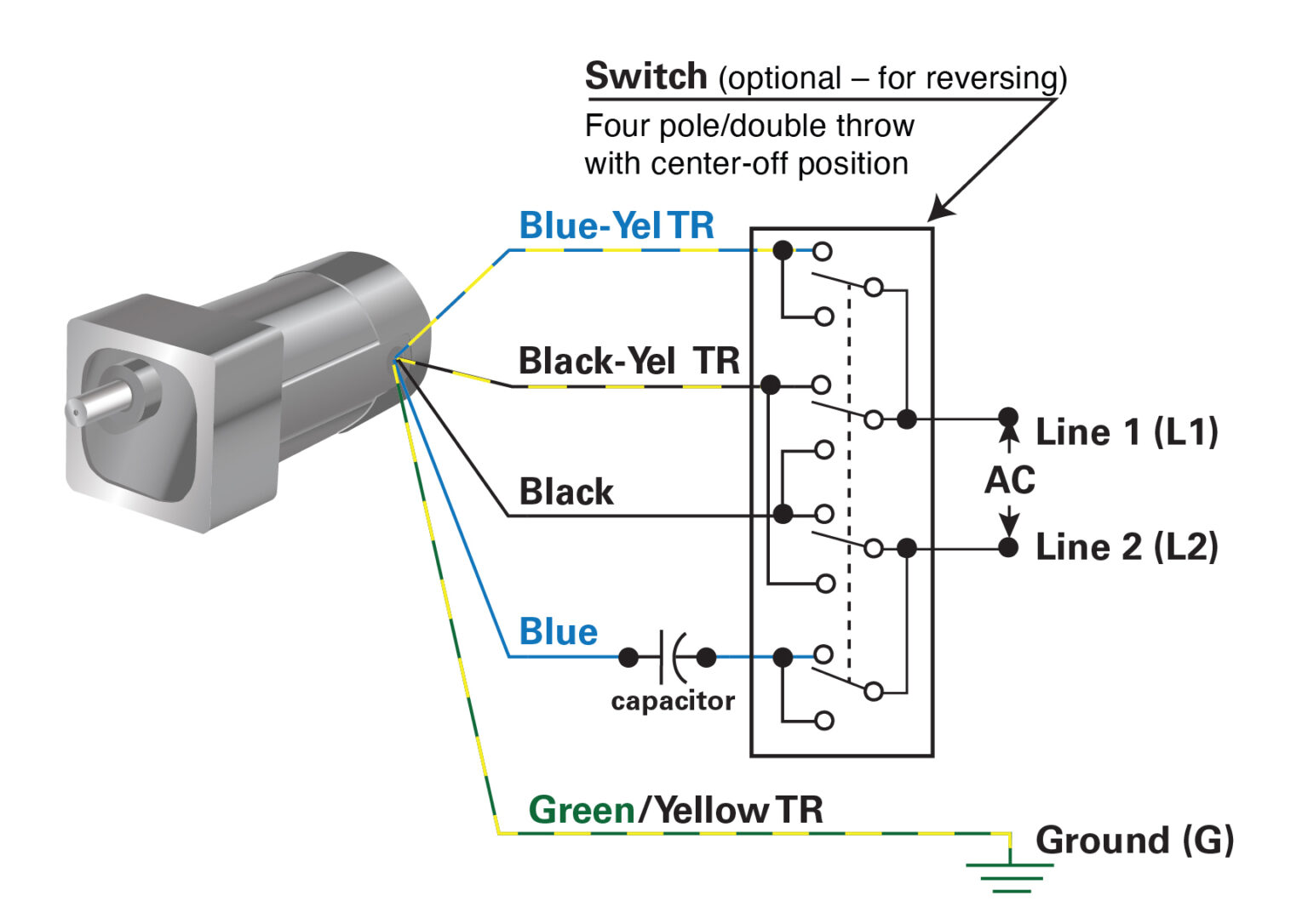 How To Connect a Reversing Switch to a 3 or 4Wire (PSC) Gearmotor