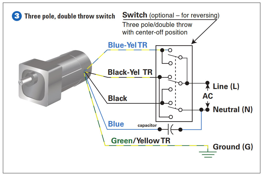 How To Connect a Reversing Switch to a 3- or 4-Wire (PSC) Gearmotor