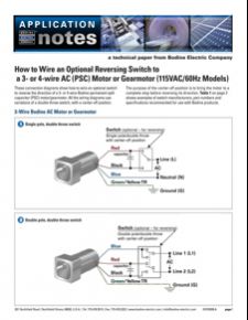 REF/CONNECTION - How To Connect a Reversing Switch to a 3-, or 4-Wire-Reversible (PSC) Motor or Gearmotor