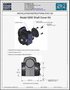 ACC - 07401129 MODEL 0950 COVER KIT INSTALLATION INSTRUCTIONS FOR TYPE 3F/H GEARMOTORS