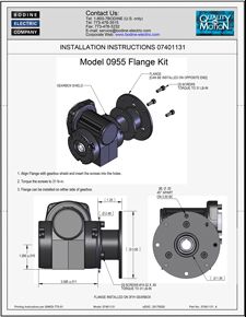 ACC - 07401131 MODEL 0955 FLANGE MOUNT KIT INSTALLATION INSTRUCTIONS FOR TYPE 3F/H GEARMOTORS