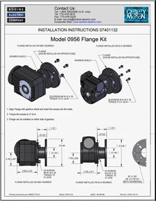 ACC - 07401132 MODEL 0956 FLANGE MOUNT KIT INSTALLATION INSTRUCTIONS FOR TYPES 5L/H AND GB/H GEARMOTORS