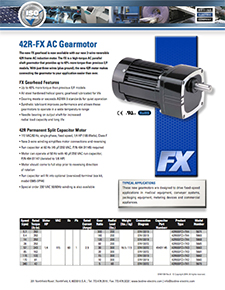 42R6-FX 3-Wire-Reversible AC, PSC Gearmotors 115V/60/1-Ph 