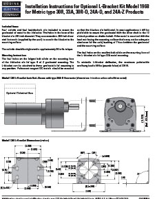 ACC - 07400055 Model 1968 - L-Bracket Installation Instructions for Metric type 30R, 33A, 30R-D, 24A-D, 24A-Z Gearmotors