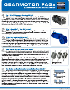 REF/CONNECTION  - Gearmotor FAQs - Issue 1 / 2017