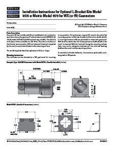 ACC - 07400047 Models 0970 and 1970 - L-Bracket Installation Instructions for Type W and WX Gearmotors