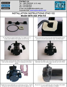 ACC - 07401102 Model 0976  Installation Instructions for 24A IP-44 brush ear cover kit