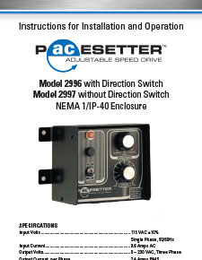 AC - 07401050.E Pacesetter Model 2996 - AC Inverter Manual - NEMA-1 / IP-40-obsolete