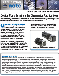 Design Considerations for Gearmotor Applications