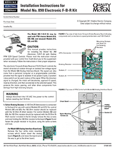 ACC - 07400134.B - Model No. 0890 Electronic F-B-R Kit - Installation Instructions 