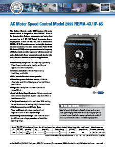 Model 2999 - NEMA-4X Pacesetter AC Motor Speed Control
