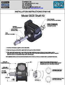 ACC - 07401145.A Model 0928 Shaft Kit / 5/8-Inch single shaft Installation instructions for Type GB/H Gearmotors