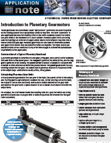 Introduction to Planetary Gearmotors