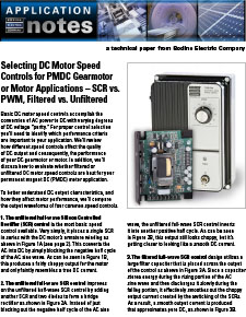Selecting DC Motor Speed Controls for PMDC Gearmotors
