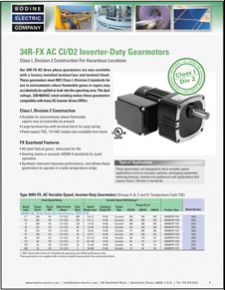 34R-FX AC C1/D2 Inverter-Duty Gearmotors / IP-44