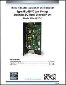 BL - 07401104C - 12VDC BLDC PWM SPEED CONTROLS; MODEL 3904