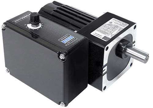 Bodine type 34B/SR-WX brushless DC parallel shaft gearmotor, rated Class 1, Div II with integrated control